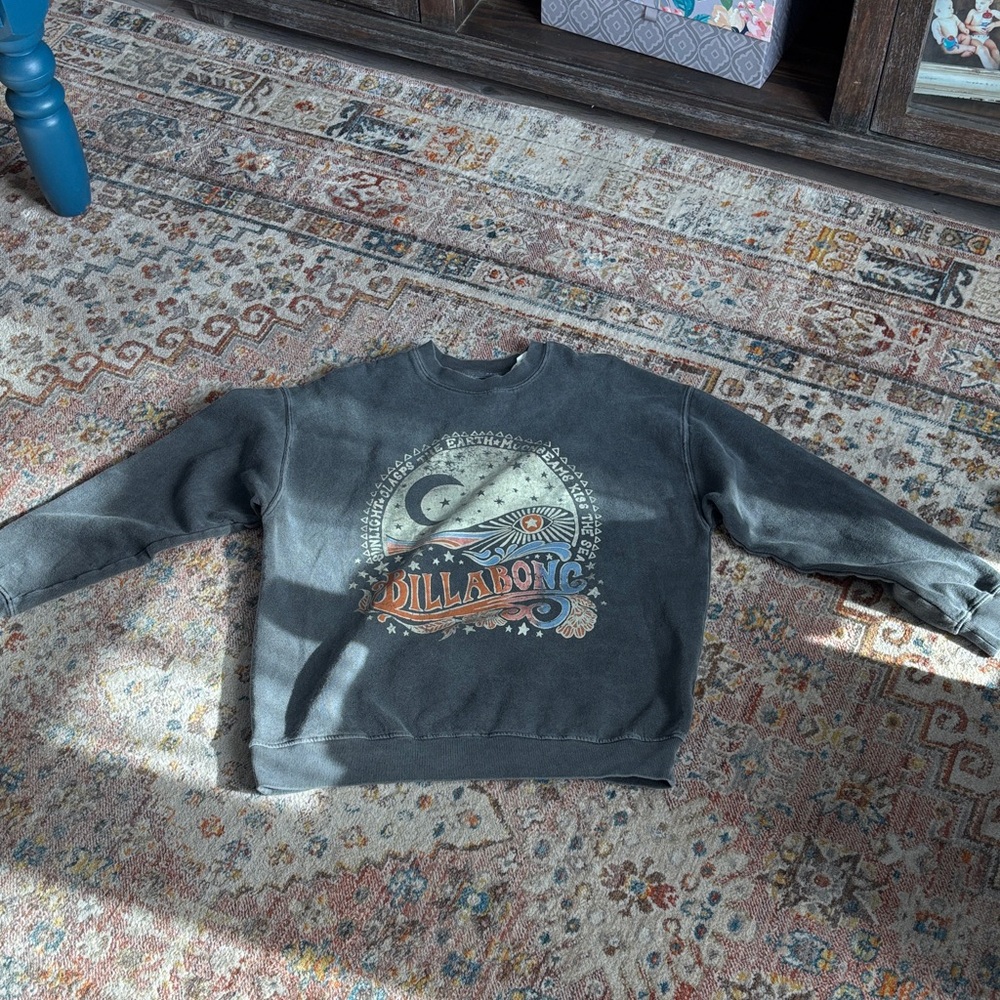 Billabong Charcoal Graphic Crewneck Sweater
